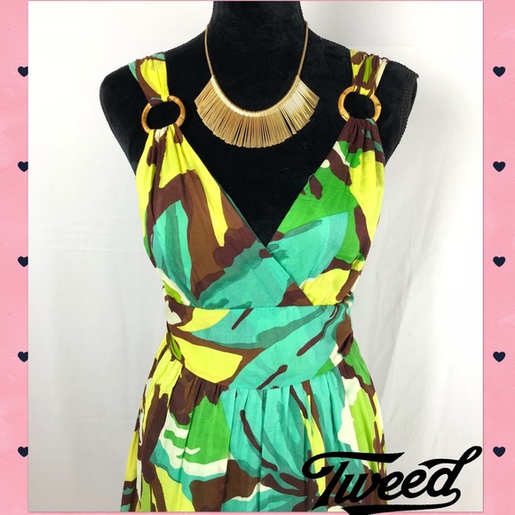 Tweeds Floral Midi Faux Wrap Dress Ring Detail - Picture 2 of 6